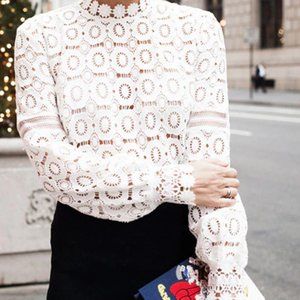 Self- Portrait Crochet Lace top